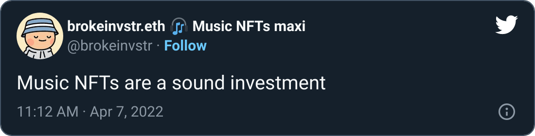 Sound Investment tweet